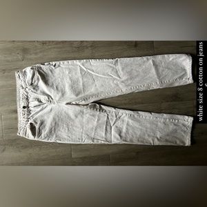 Size 8 white cotton on straight leg jeans